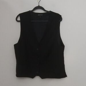 Affinity Apparel Sleeveless Vest Women's Size 18 Black Button Up V-Neck Preowned